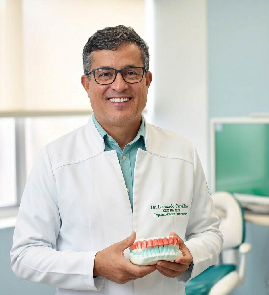 Dr. Leonardo Carvalho Silva em retrato de apresentação da clínica